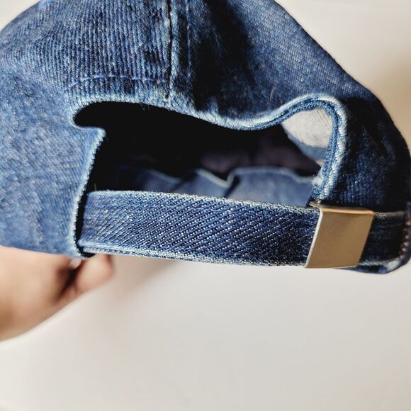 Vintage Gant Jeans Hat Cap Mens OS Blue Denim Embroidered Metal Sportswear Arch - Picture 4 of 6